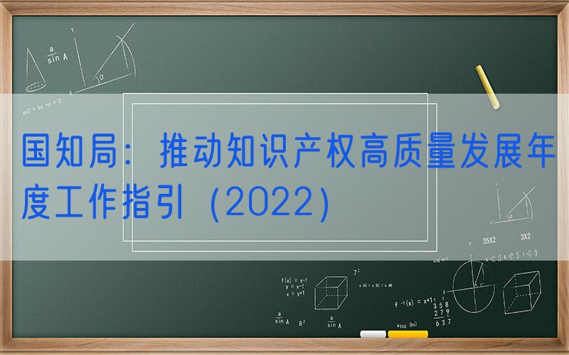 国知局：推动知识产权高质量发展年度工作指引（2022）