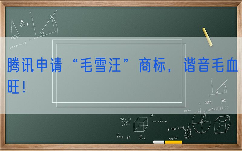 腾讯申请“毛雪汪”商标，谐音毛血旺！