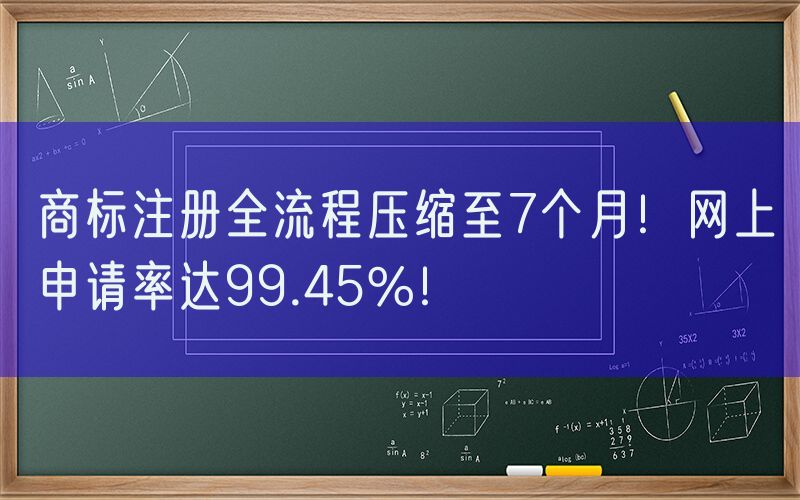 商标注册全流程压缩至7个月！网上申请率达99.45%！