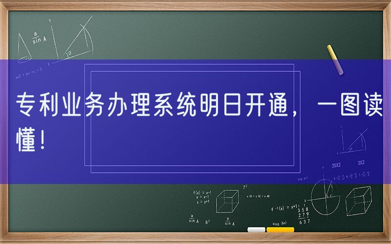专利业务办理系统明日开通，一图读懂！