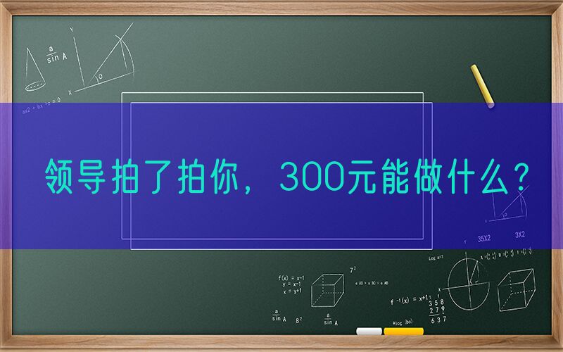 领导拍了拍你，300元能做什么？