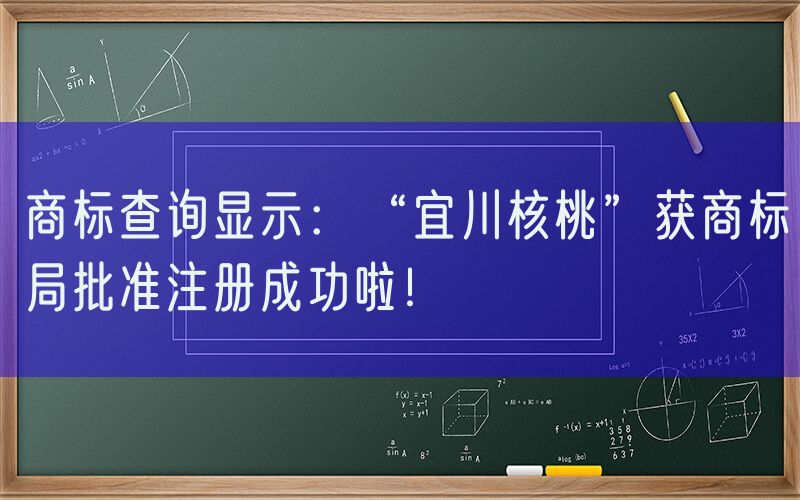 商标查询显示：“宜川核桃”获商标局批准注册成功啦！