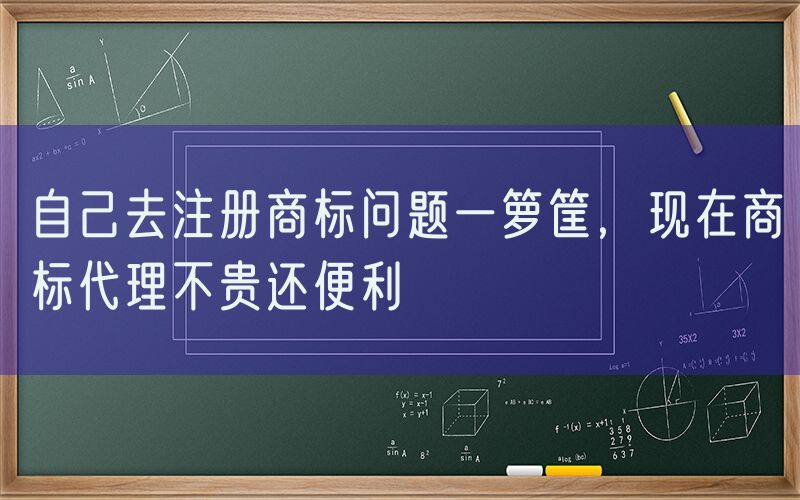 自己去注册商标问题一箩筐，现在商标代理不贵还便利