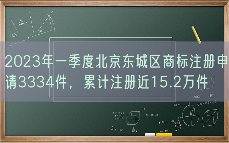 2023年一季度北京东城区商标注册申请3334件，累计注册近15.2万件