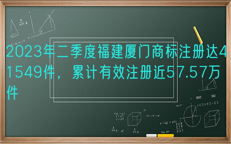 2023年二季度福建厦门商标注册达41549件，累计有效注册近57.57万件