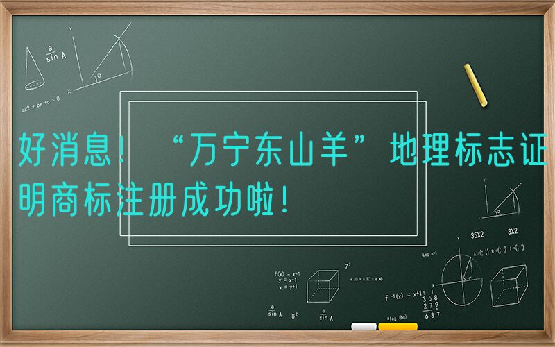 好消息！“万宁东山羊”地理标志证明商标注册成功啦！